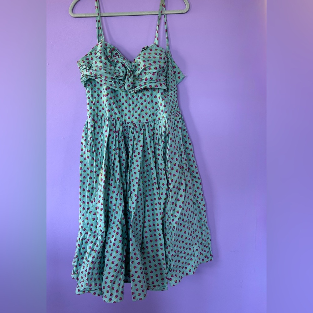 Charming Green and Red Polka Dot Kids Dress